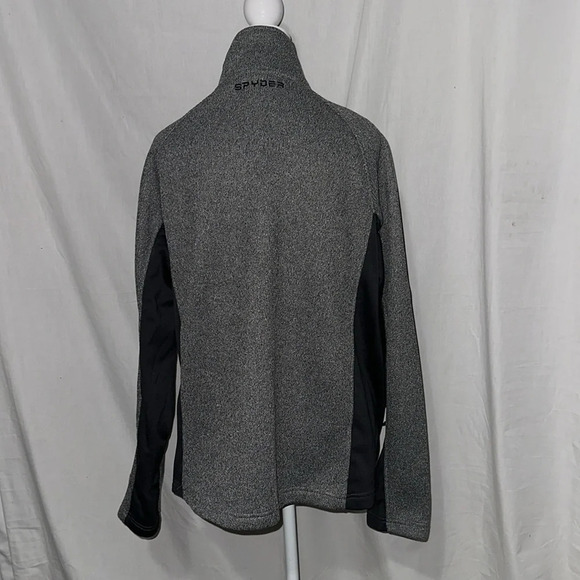 heathered gray & black Spyder half zip pullover jacket size large - Picture 2 of 4